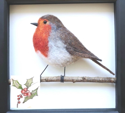 'Needle Felted Garden Birds ~ 'The Robin' for Christmas with Helen Hammond  (low relief)